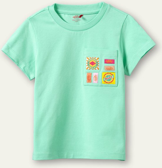 Oilily Tak Pocket - T-Shirt - Meisjes - Groen - 122