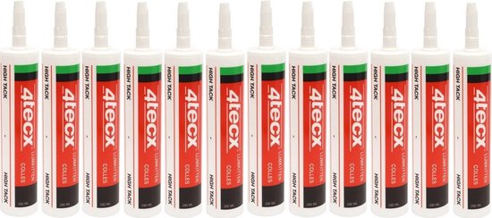 Doos 4Tecx Montagekit High Tack 290ml - Zwart - 12 stuks