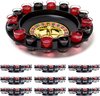Afbeelding van het spelletje Relaxdays 10x drankspel roulette - partyspel - shotglaasjes - alcohol roulette - draairad
