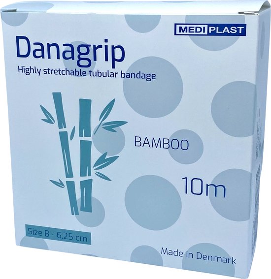 Danagrip Compressief Bamboe Buisverband voor hand/pols & elleboog 6,25cm x 10m