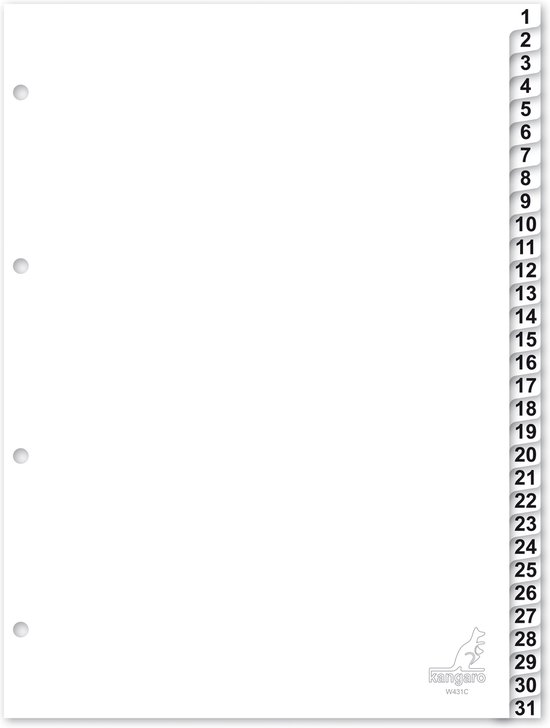 DURABLE Ordnerregister Vollformat 1-20 Weiß 20-teilig, 1 Satz | Office