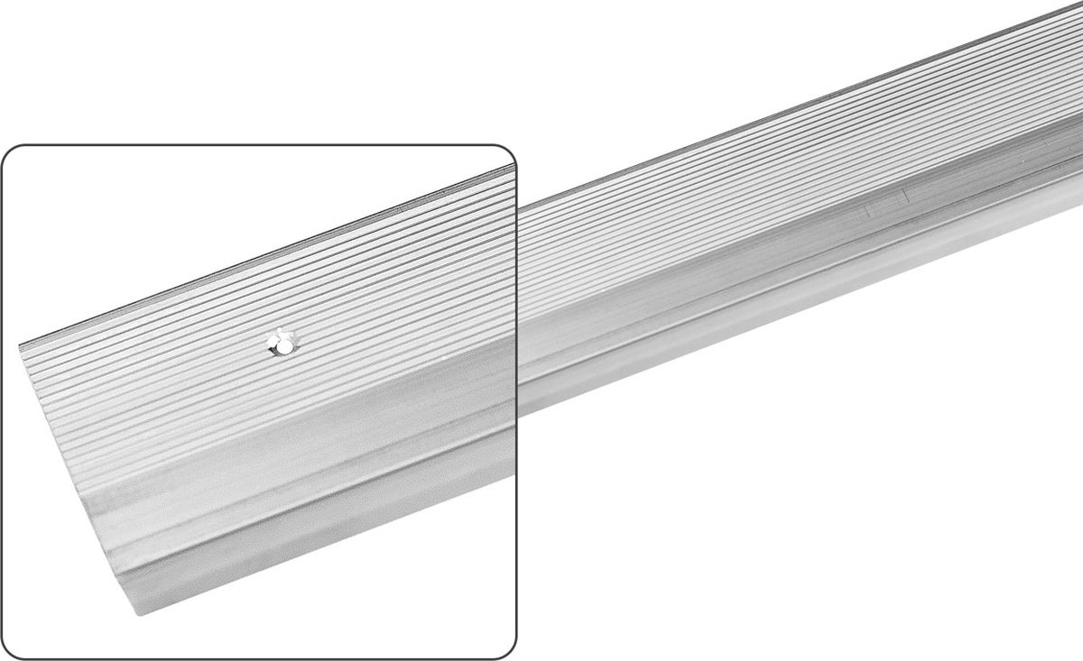 Door-line tochtstrip dorpel, aluminium houder, kraal grijs, 930 mm
