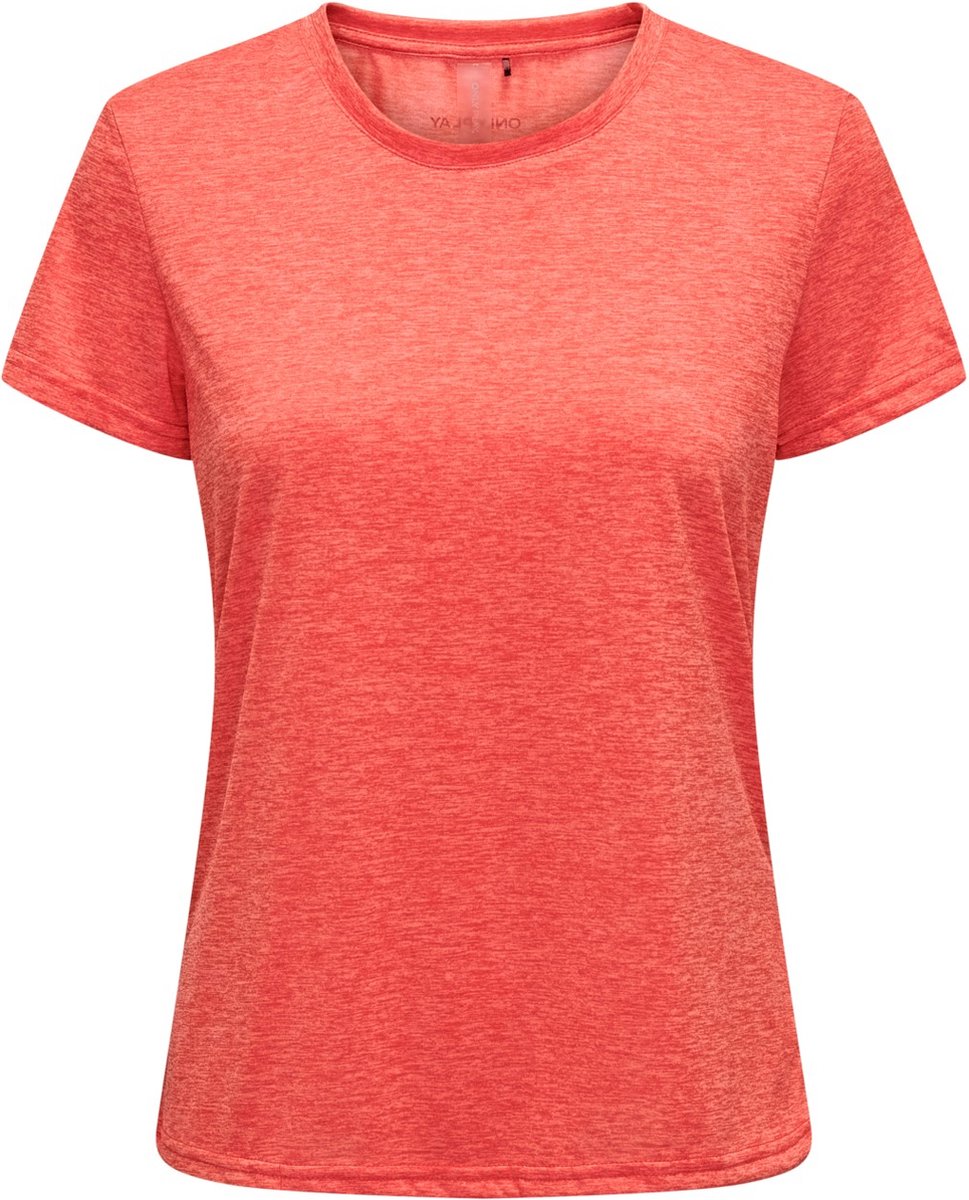 ONPIVY SS ON - TRAININGSHIRT - CURVY - SUN KISSED CORAL - DAMES MAAT 52/54 -