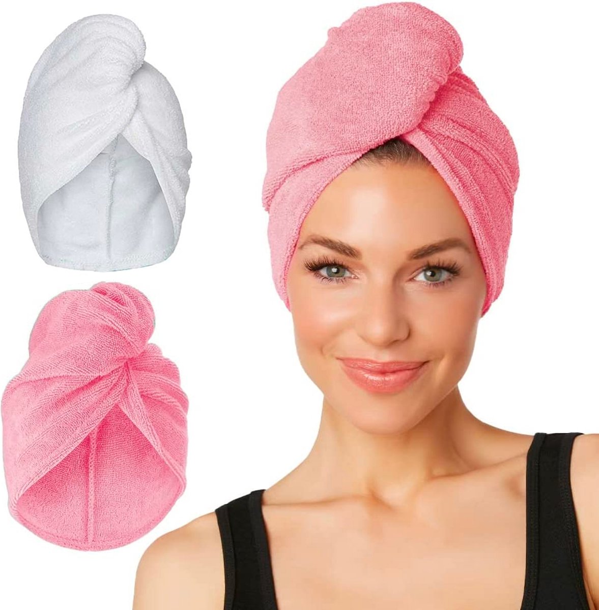 Haarhandoek - Roze - Hair Towel - Haarhanddoek Microvezel - Hoofdhanddoek - Snel Drogend