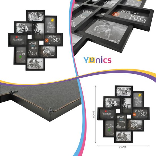 Set 7 zwarte fotolijsten met posters - Domestica Interior Design