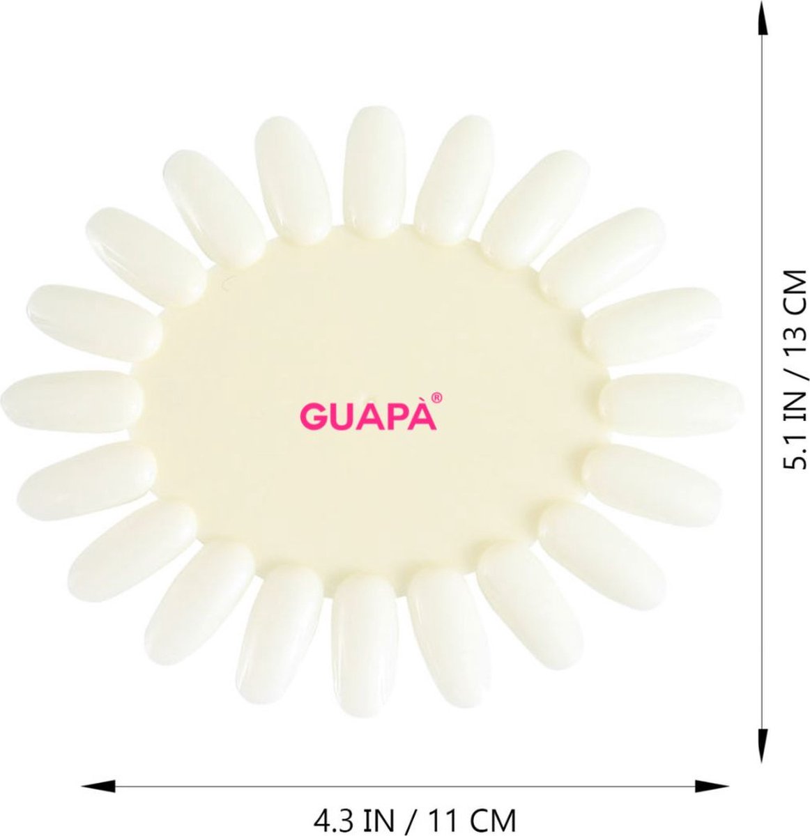 Goedkoopste GUAPÀ Nagel Display Naturel | Color Ring Rond | Kleuren Waaier | Nail Color Ring | Ovaal Nagel Display | 20 Nagels