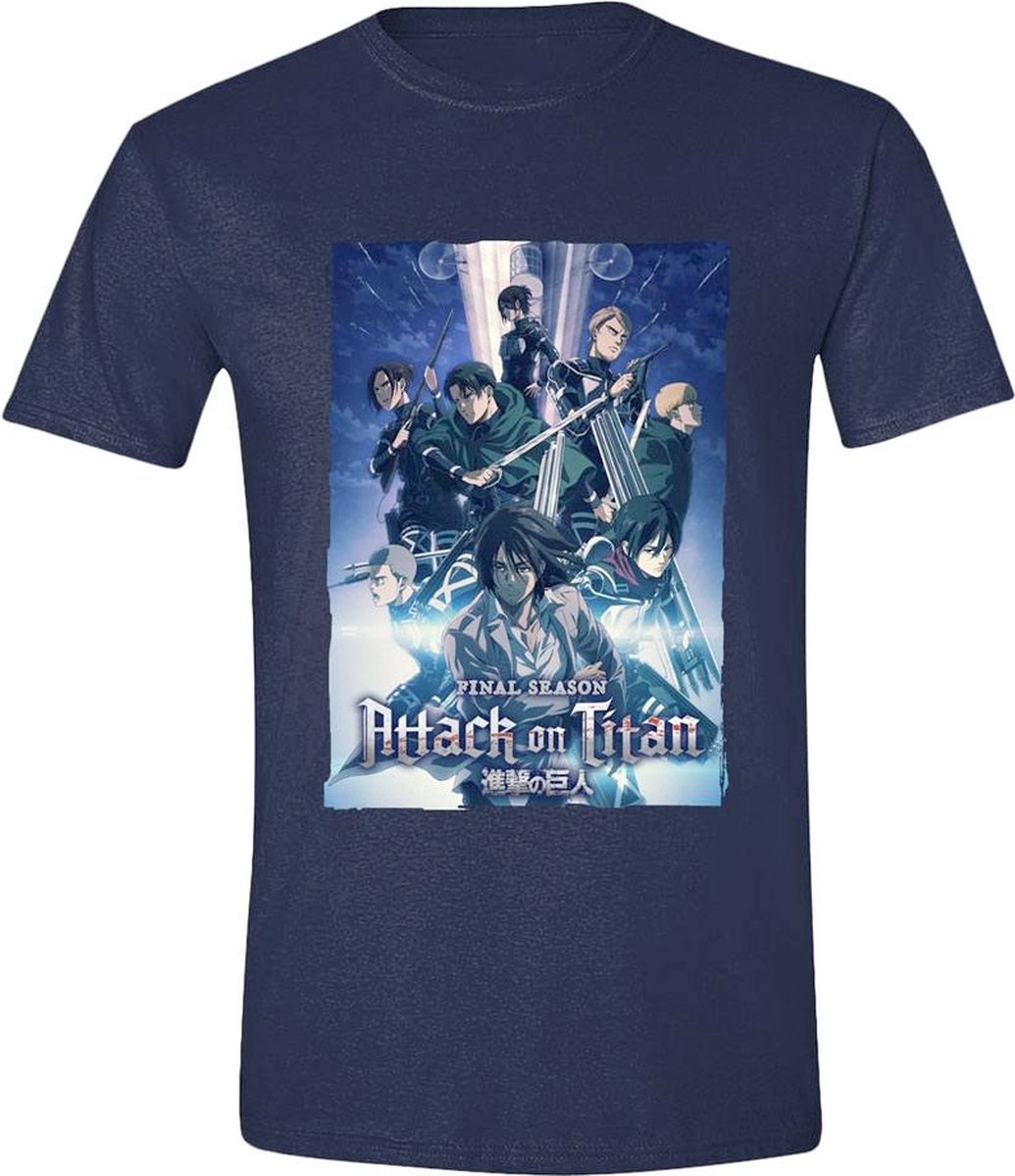 saai Kent stijl Attack On Titan Heren Tshirt -L- Season Poster Blauw | bol.com