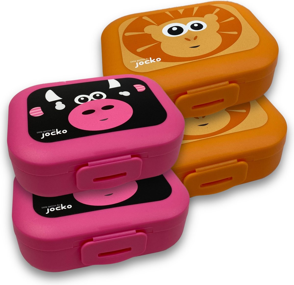 Set van 4 stuks kleine snackbox - koekjesbox - fruitbox