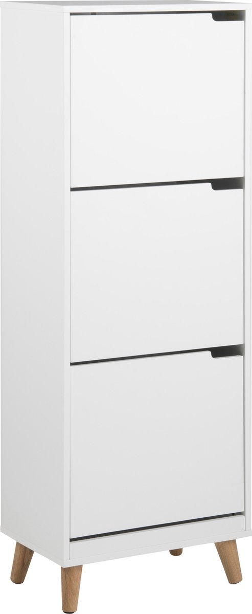 Giga Living Schoenenkast Nylen - Wit - 47x30x133,5cm