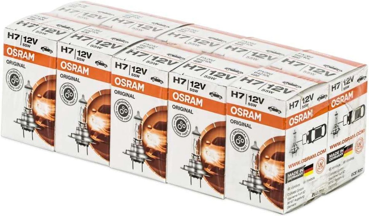 Osram Autolamp H7 Halogeenlamp - Original Line Long Life OSRAM +200% - verpakking van 10-
