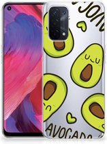 GSM Hoesje OPPO A74 5G | A54 5G Backcase TPU Siliconen Hoesje Transparant Avocado Singing