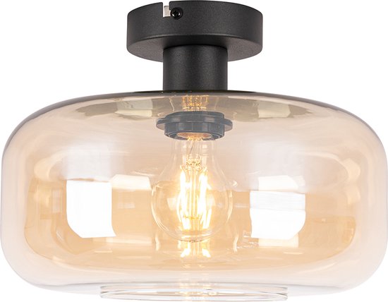 QAZQA bizle - Plafonnier Art Deco - 1 lumière - Ø 28 cm - Beige - Salon | Chambre à coucher | Cuisine