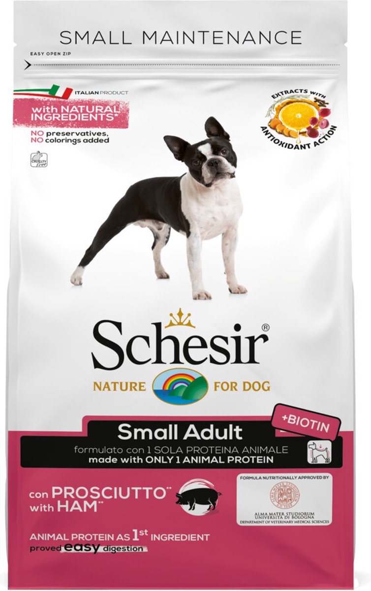 8x Schesir Hondenvoer Dry Small Ham 800 gr