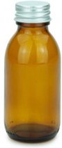 Lege Glazen Fles 100ml - Amber Glas - Aluminium Draaidop - Siroopfles Leeg - 1 stuk
