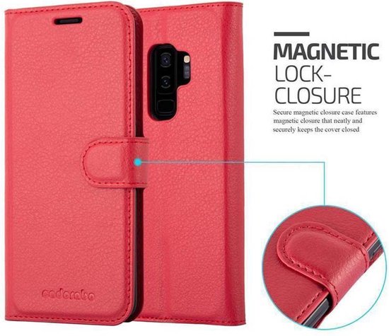 Coque Cadorabo pour Samsung Galaxy S9 PLUS en ROUGE CARMIN - Pochette de protection avec fermeture magnétique