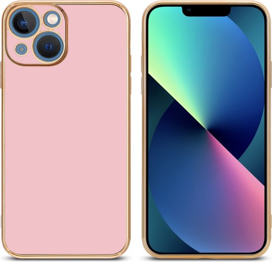 Coque Cadorabo pour Apple iPhone 14 PLUS en Rose Brillant - Or - Coque de protection en silicone TPU souple et avec protection pour appareil photo