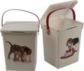 2 stuks Voedselcontainer Kattenbak en hondenbak-4liter - Kattencontainer - Katten- honden -Dierenvoederbox