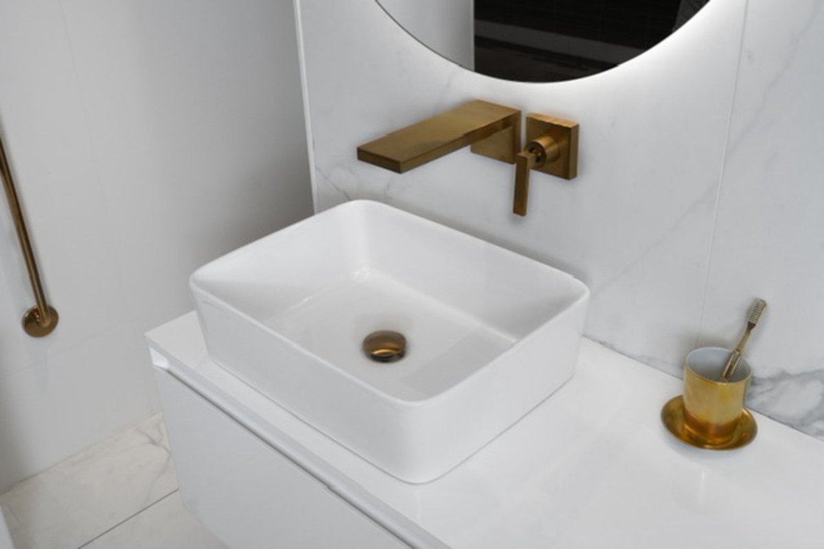 Zanzibar - Design Wastafel - Hoogglans Wit - Wastafel - Handwastafel - Waskom - Ø 480 x 370 Mm - Trendy - Keramiek - Badkamer - Toilet - Luxe