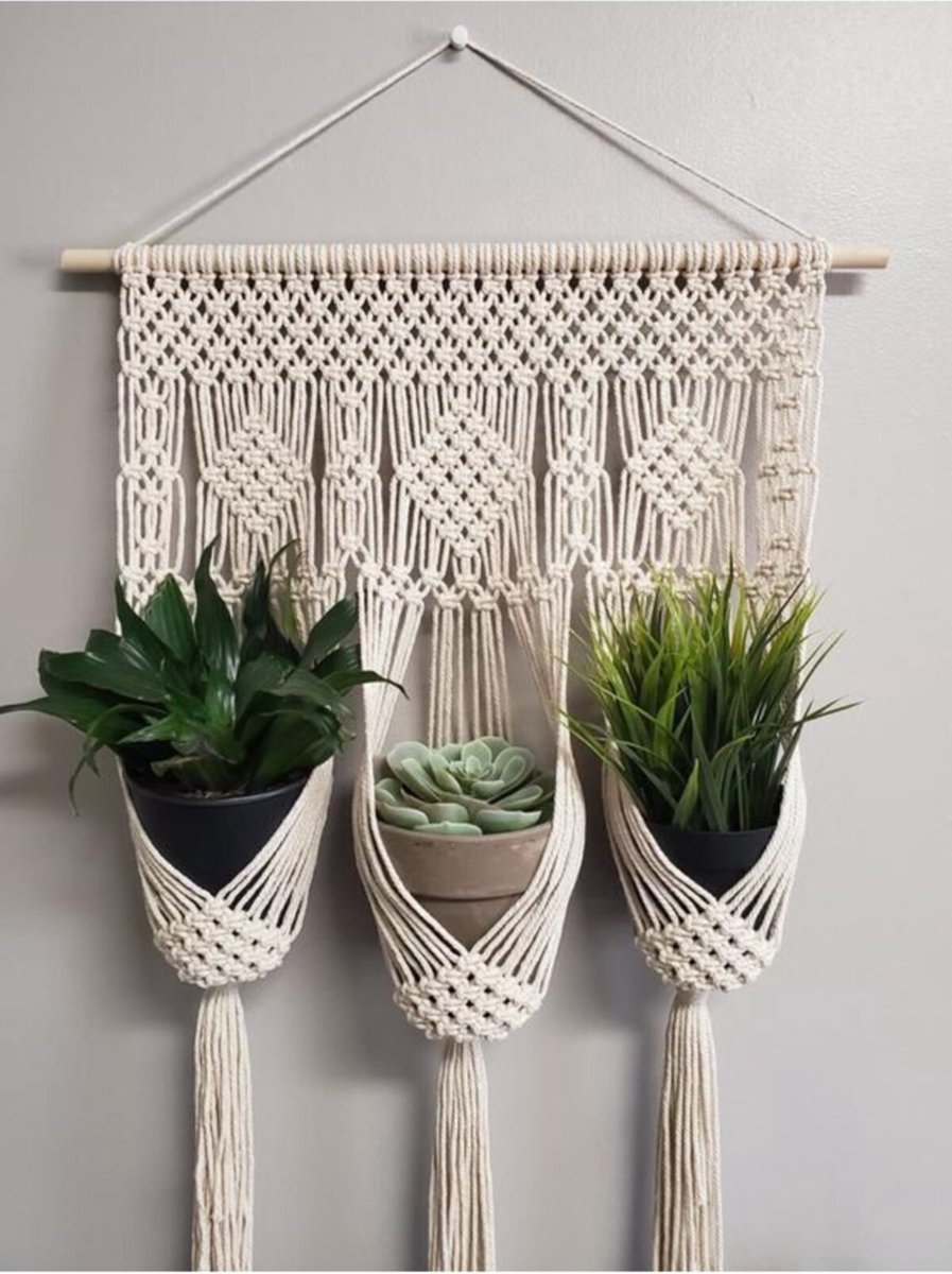 Crochet mural pour plantes suspendues, cintre de plantes en bois