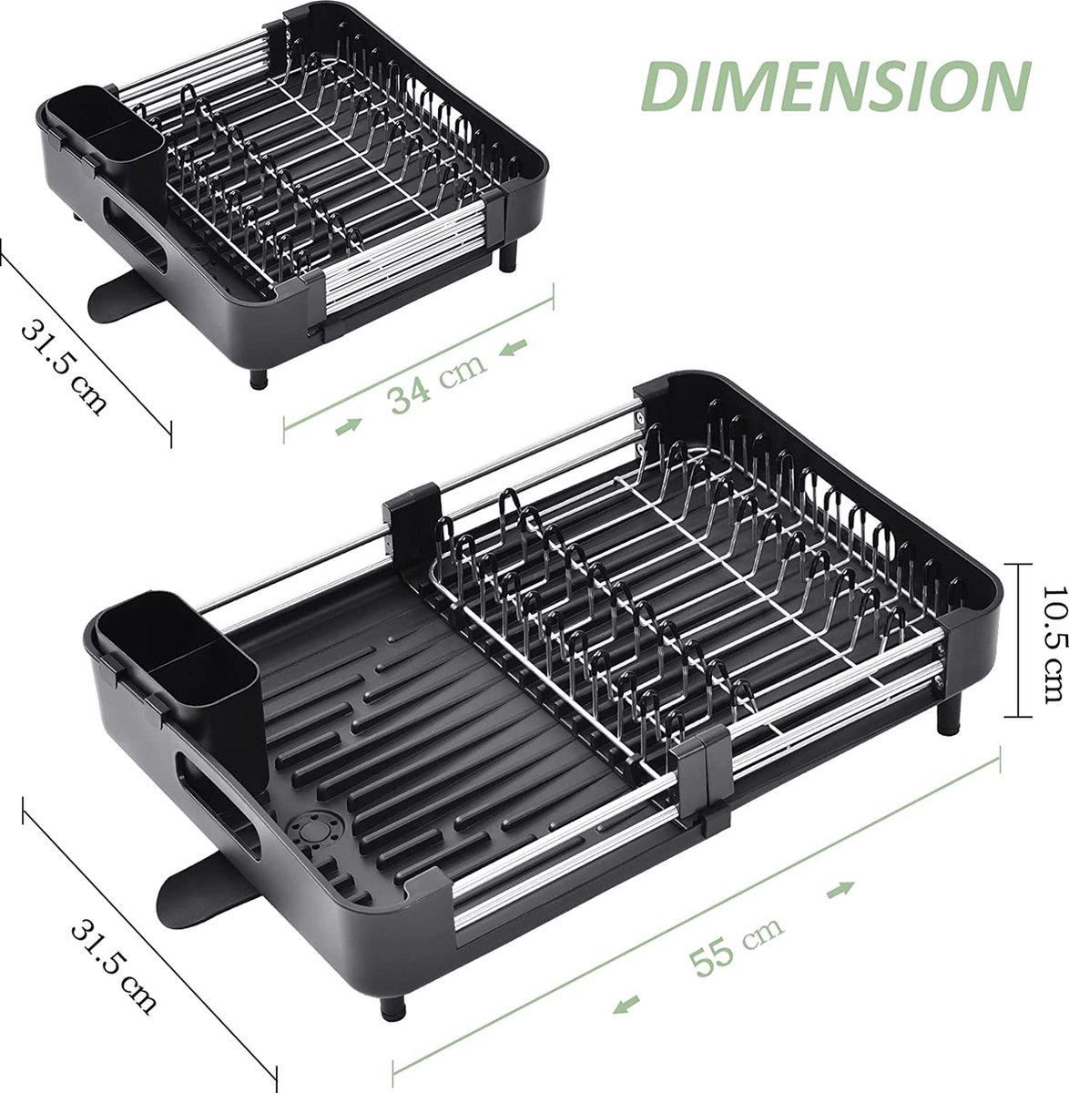 Égouttoir à vaisselle en fer avec égouttoir, passoire à vaisselle