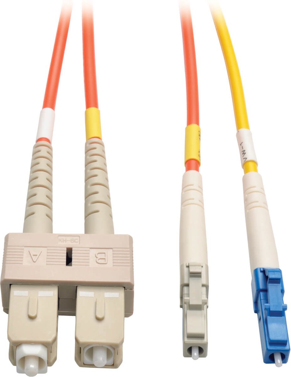 Tripp Lite LC - SC, m-m, 2m Glasvezel kabel Orange,Grey,Yellow