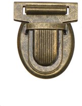 2x Metalen tas sluiting bronskleurig 32x38 mm - 4-delig - clicksluiting voor leer kunstleer en canvas - kliksluiting - 2 tassluitingen
