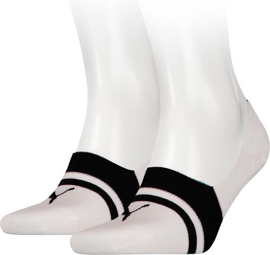 Puma Heritage Footie Unisex (2-pack) - unisex onzichtbare sokken - wit - Maat: 35-38