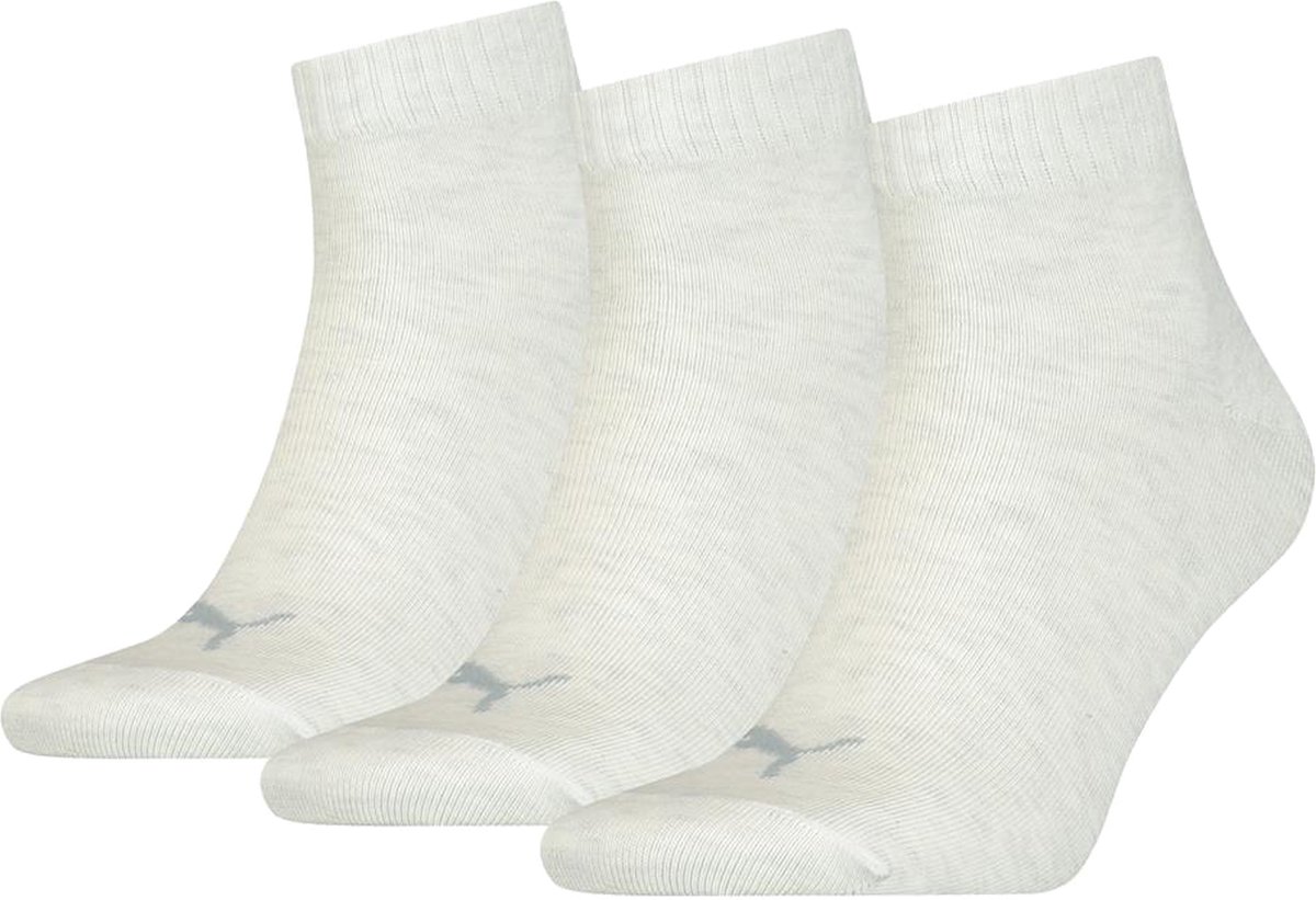 Puma Unisex Quarter Plain 3-pack unisex hoge enkelsokken Beige