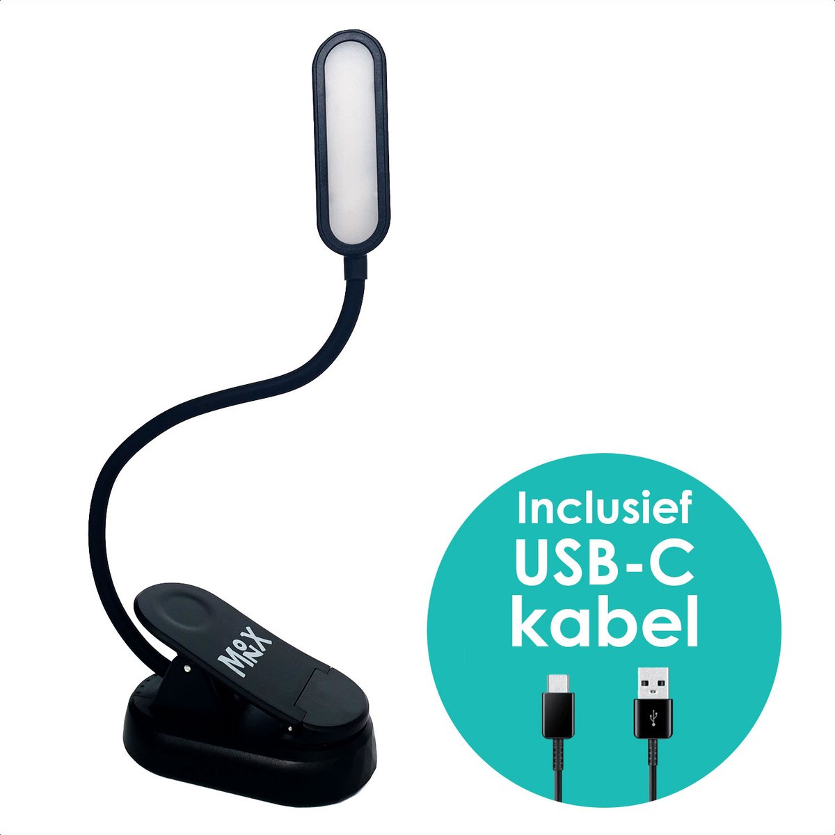 Monx - Lampe de lecture USB rechargeable sans fil avec pince - Dimmable -  Ajustable 