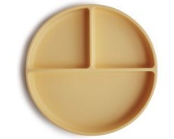 Mushie - Siliconen Vakjesbord met Zuignap - Borden & kommen - Daffodil