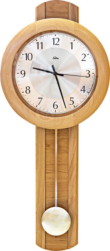 TFA Dostmann Analoge radio wandklok, met houten frame, design wandklok, eenvoudig, radioklok, meerkleurig, 98.1097
