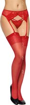 SoftLine sexy kousen met naad- rood XL
