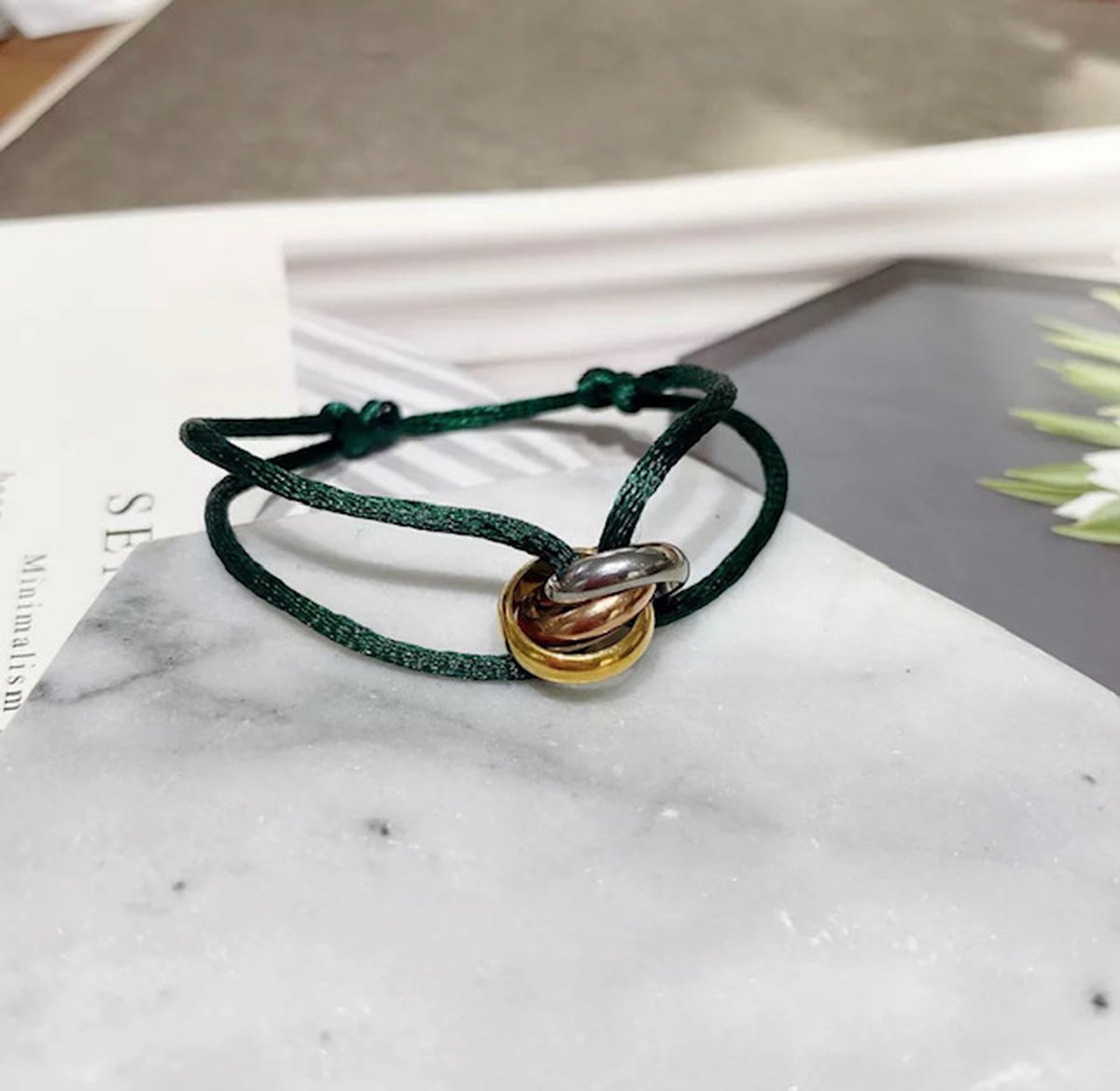 Soraro Tricolor Armband | Groen | | Soraro Armbanden | Cadeau voor haar | verjaardag vrouw | Valentijn | Valentijnscadeau