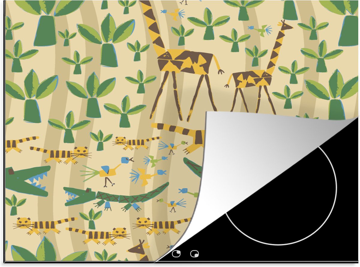 KitchenYeah® Inductie beschermer 58.3x51.3 cm - Dieren - Design - Afrika - Abstract - Kookplaataccessoires - Afdekplaat voor kookplaat - Inductiebeschermer - Inductiemat - Inductieplaat mat