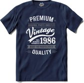 Vintage Legend Sinds 1986 - verjaardag en feest cadeau - Kado tip - T-Shirt - Unisex - Navy Blue - Maat L