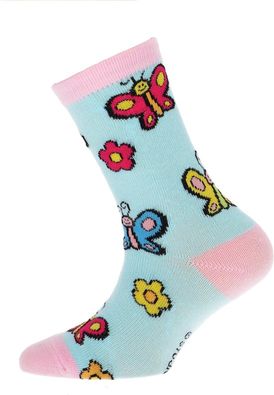 Chaussettes Bumba Fille Papillon Rose/ Blauw Taille 19/22