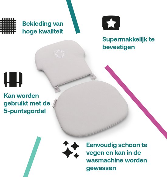 Bugaboo Giraffe babyset kussen voor de Bugaboo Giraffe kinderstoel babyset, water- en vlekafstotend, Wit van Bugaboo — afbeelding 2
