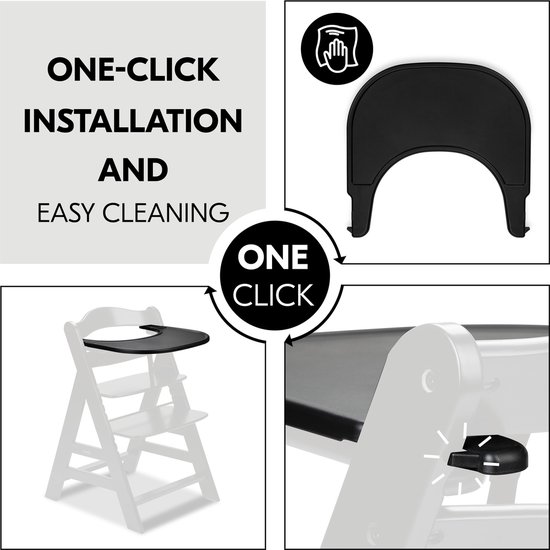 Hauck Alpha Click Tray - dienblad voor kinderstoel - Black van Hauck — afbeelding 2