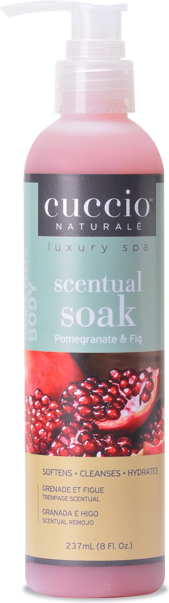 Cuccio Scentual Soak Pomegranate & Fig 237 ml -Hydraterend- Voedend-Stralende huid-Gladmakend-Verzachtend