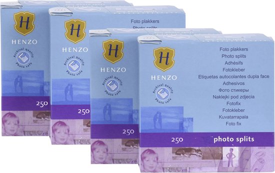 Fotoplakkers - Henzo - Plakstrips - 4x 250 stuks - Transparant | bol.com
