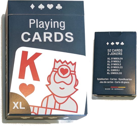 Thumbnail van een extra afbeelding van het spel TronicXL 2 stuks XXL premium kaartspel speelkaarten karton met grote XL XXL tekens voor senioren en mensen met een slechtziendheid grote kaarts