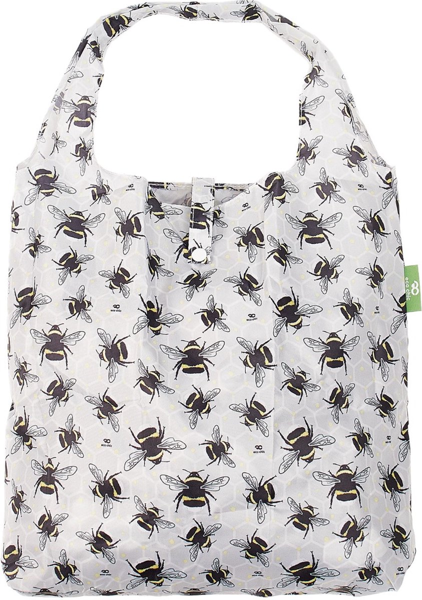 Eco Chic - Foldaway Shopper - A42GY- Grey - Bumble Bee
