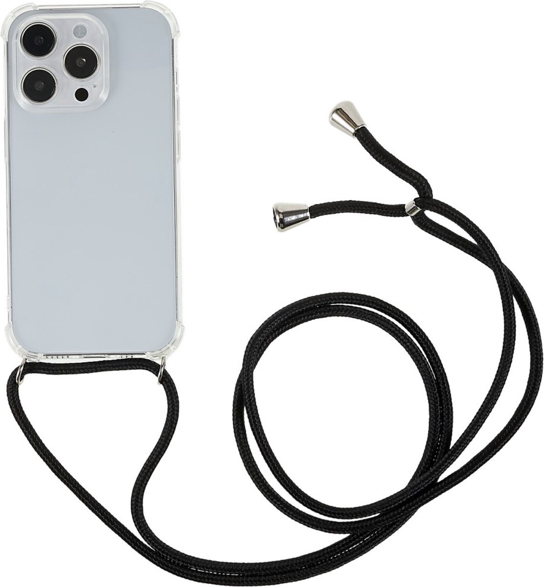 Anti-shock Back Cover voor de iPhone 14 Pro Max Transparant met Koord