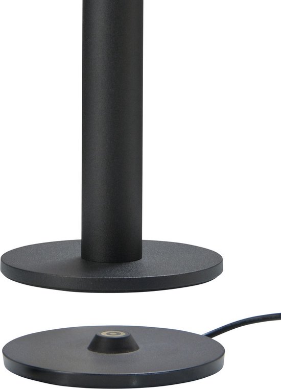 Sompex Vloerlamp TUBO | Zwart - draadloos - oplaadbaar - dimbaar - met USB oplaadstation - Sompex