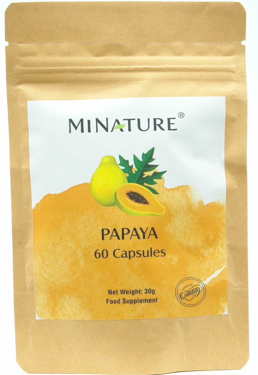 Goedkoopste Papaya Capsules 60 stuks - 450mg Poeder van Carica Papaja Bladeren per Vega Capsule - 100 Plantaardig