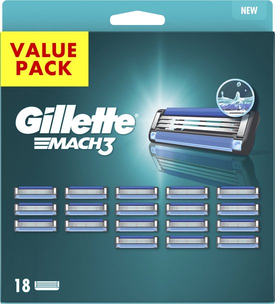 Gillette Mach3 - Navulmesjes - Voor Mannen - 18 Navulmesjes