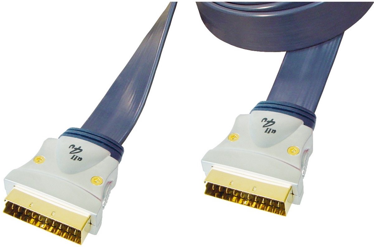 Premium 21-pins Scart kabel - plat - 1,5 meter