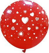 Rood hearts XL ballon, 80 cm