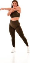 Tenue de sport Classic / ensemble sportswear pour femme / tenue de fitness legging + brassière de sport (marron moka)
