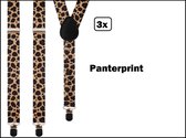 3x Bretel Panterprint - Carnaval optocht fun Panter bretels festival dier thema feest party